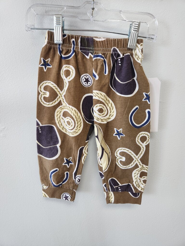 Brown Cowboy Patterned Pants
