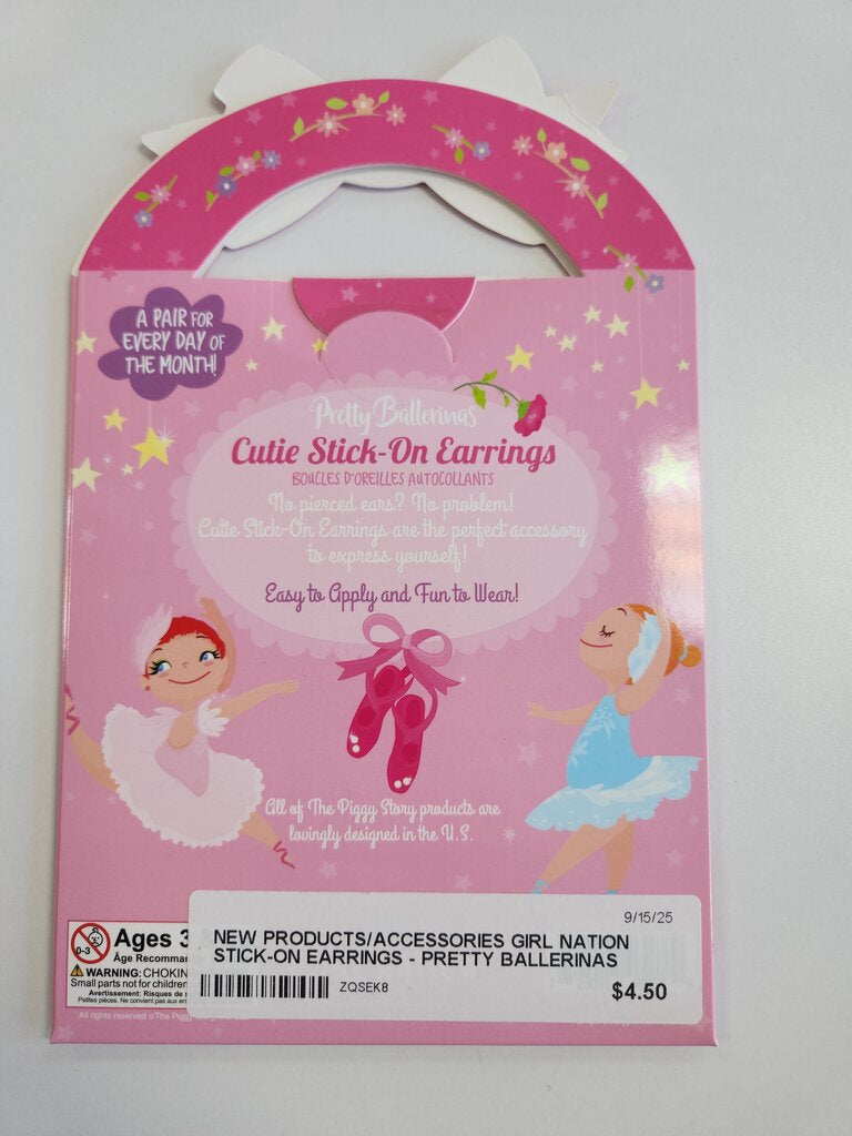 STICK-ON EARRINGS - PRETTY BALLERINAS