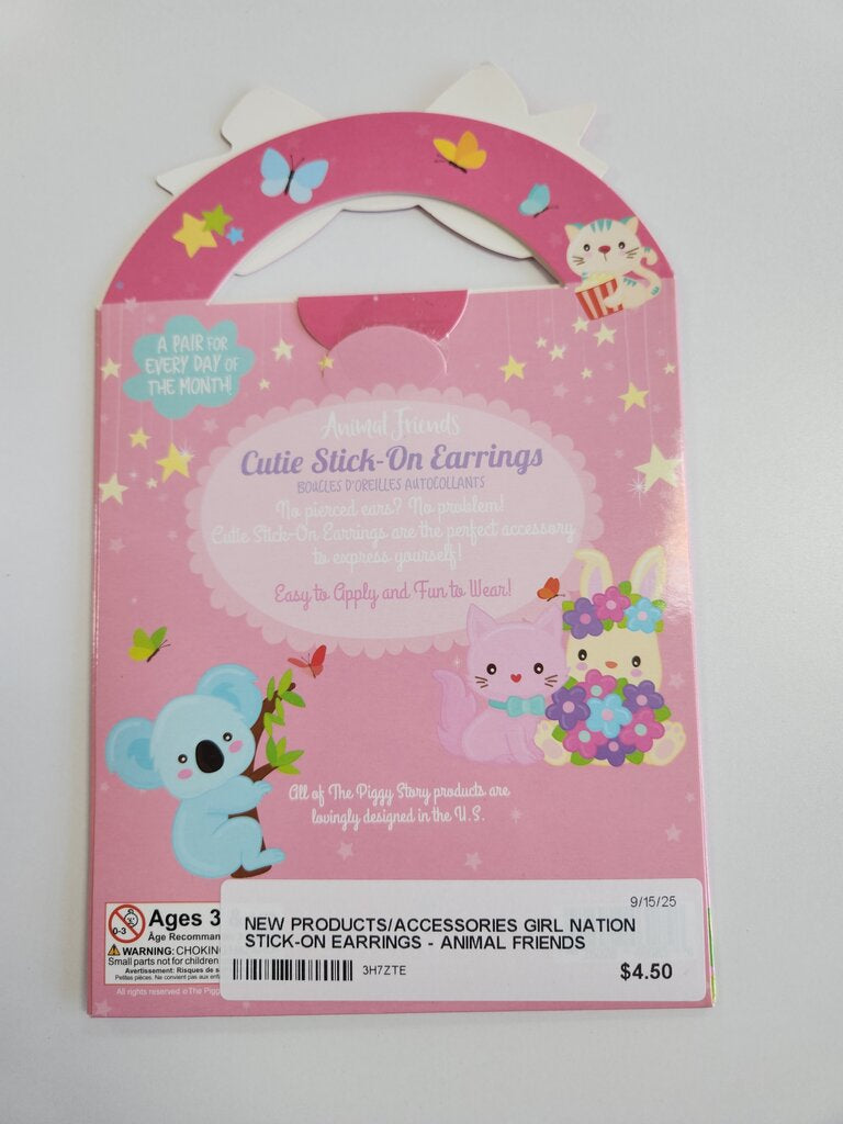 STICK-ON EARRINGS - ANIMAL FRIENDS