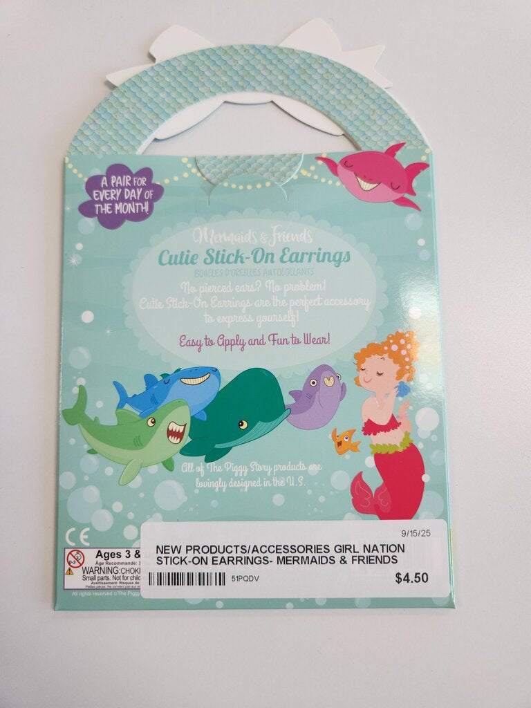 STICK-ON EARRINGS- MERMAIDS & FRIENDS
