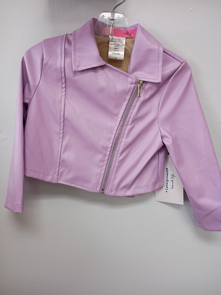 2 HIP FAUX LEATHER MOTOCYCLE JACKET