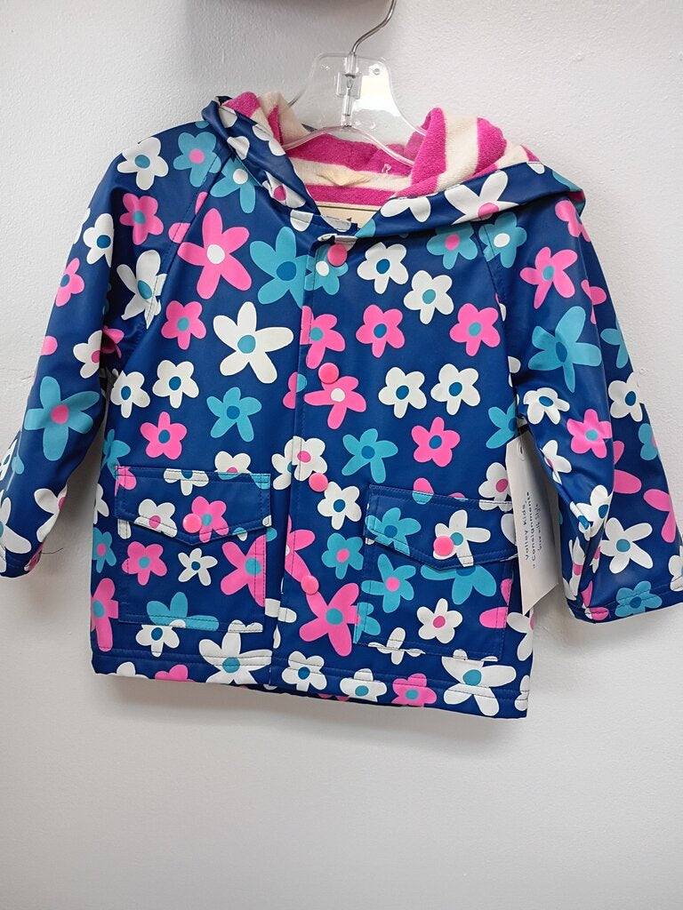 PURPLE, PINK, BLU, & WHT FLORAL RAIN COAT