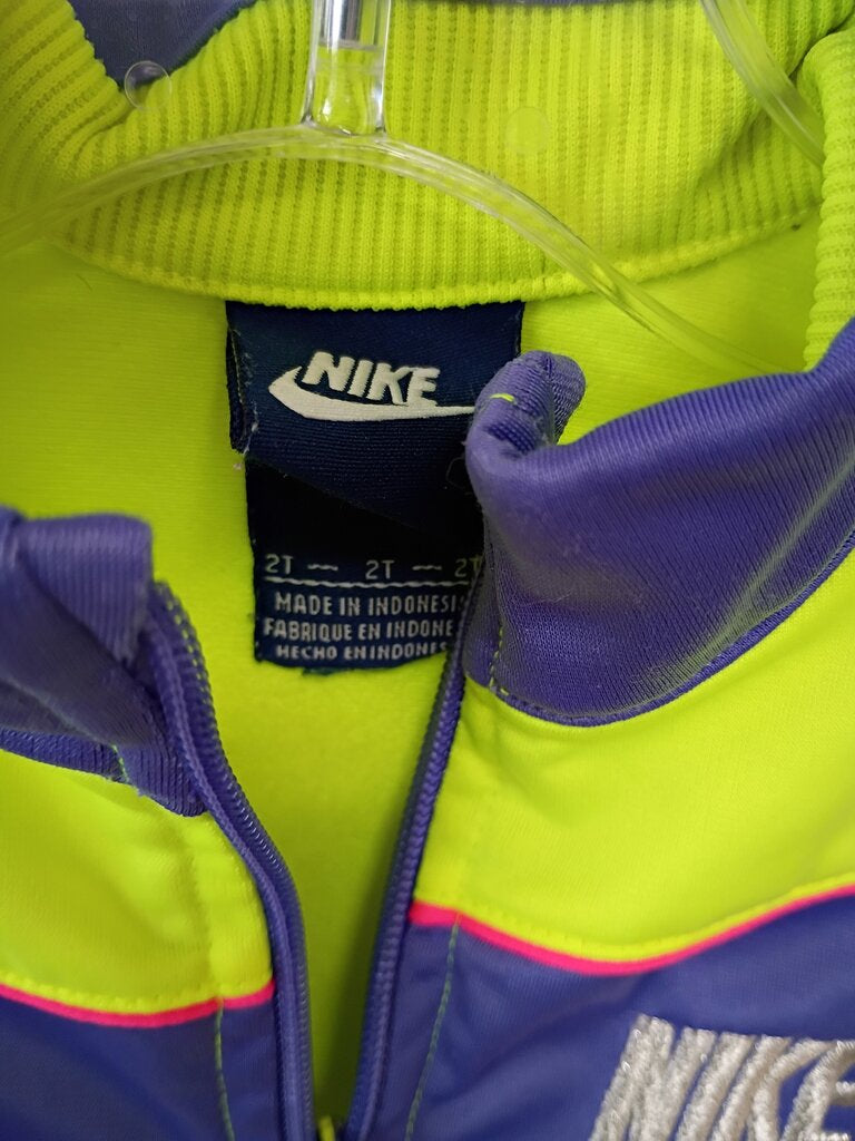 NIKE FLOURESCENT GREEN W/ PURPLE SPORT JACKET