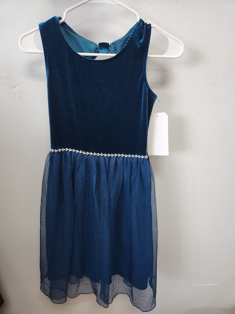 SLEEVELESS DRESS WITH TULLE SKIRT AND JEWELED WAIST, SZ 12