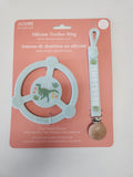 SILICONE TEETHER RING W/ CLIP ROARSOME