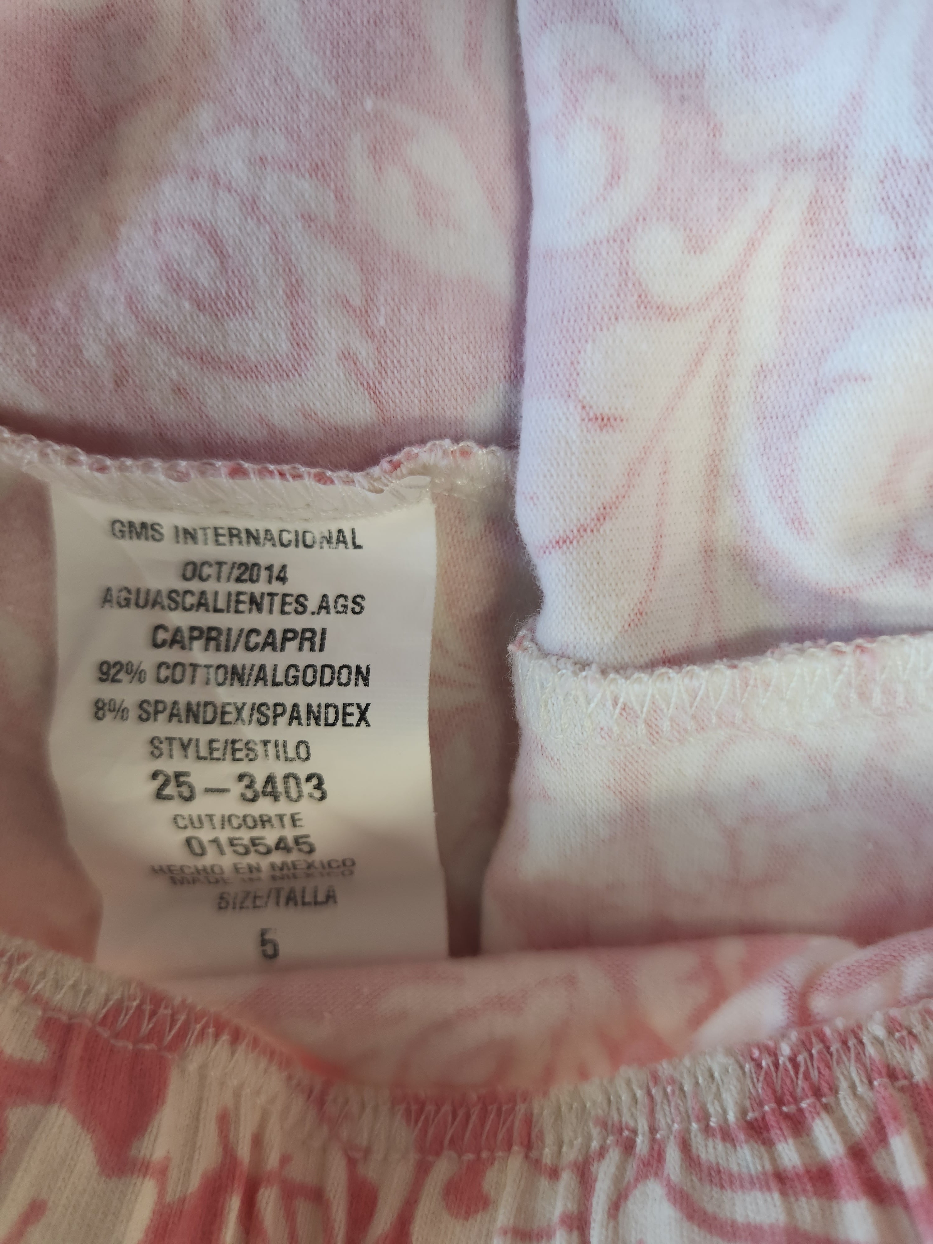 Girls Pink and White Striped Leggings