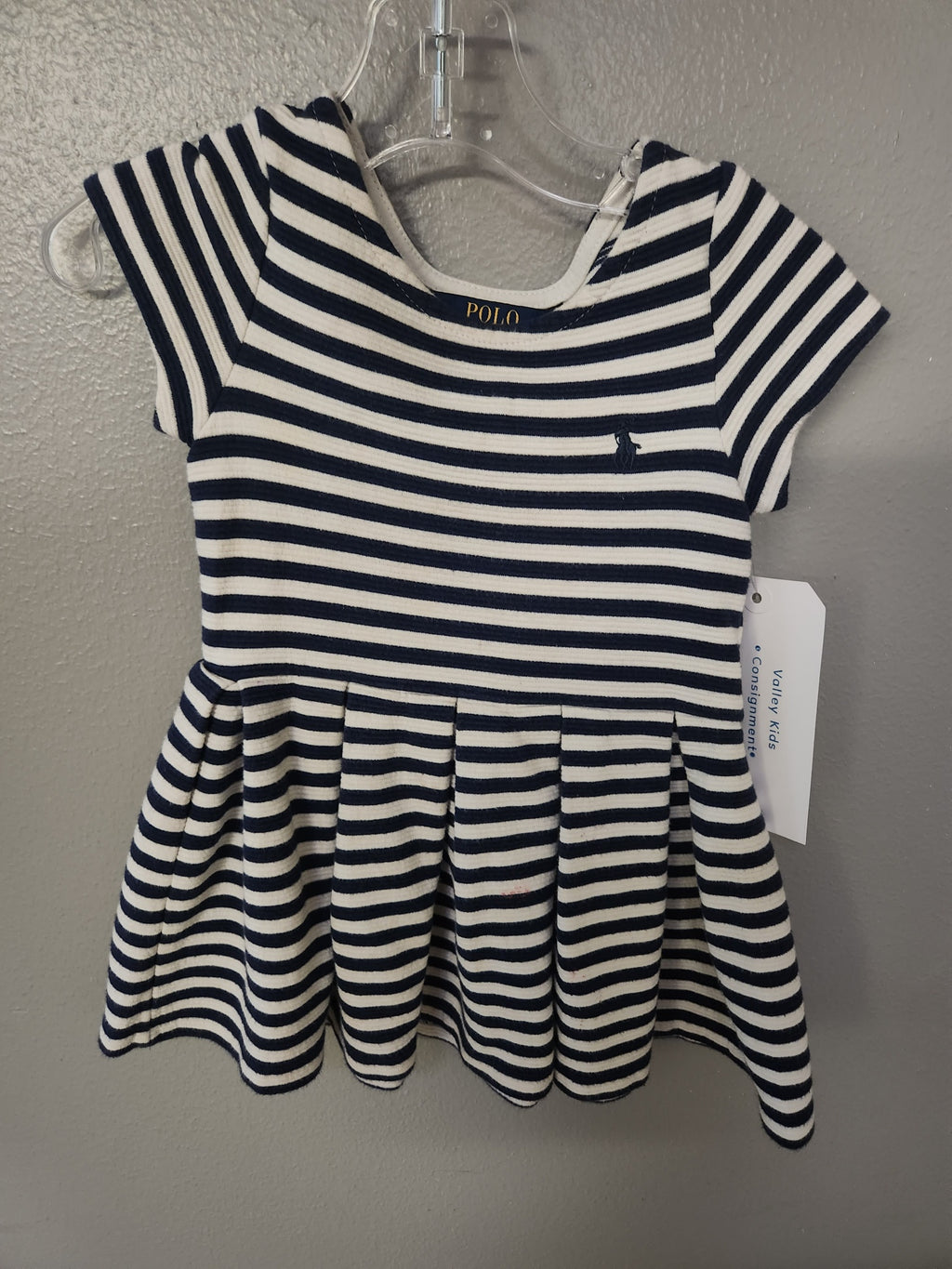 * Polo Ralph Lauren Navy & White Striped Dress, size 2T