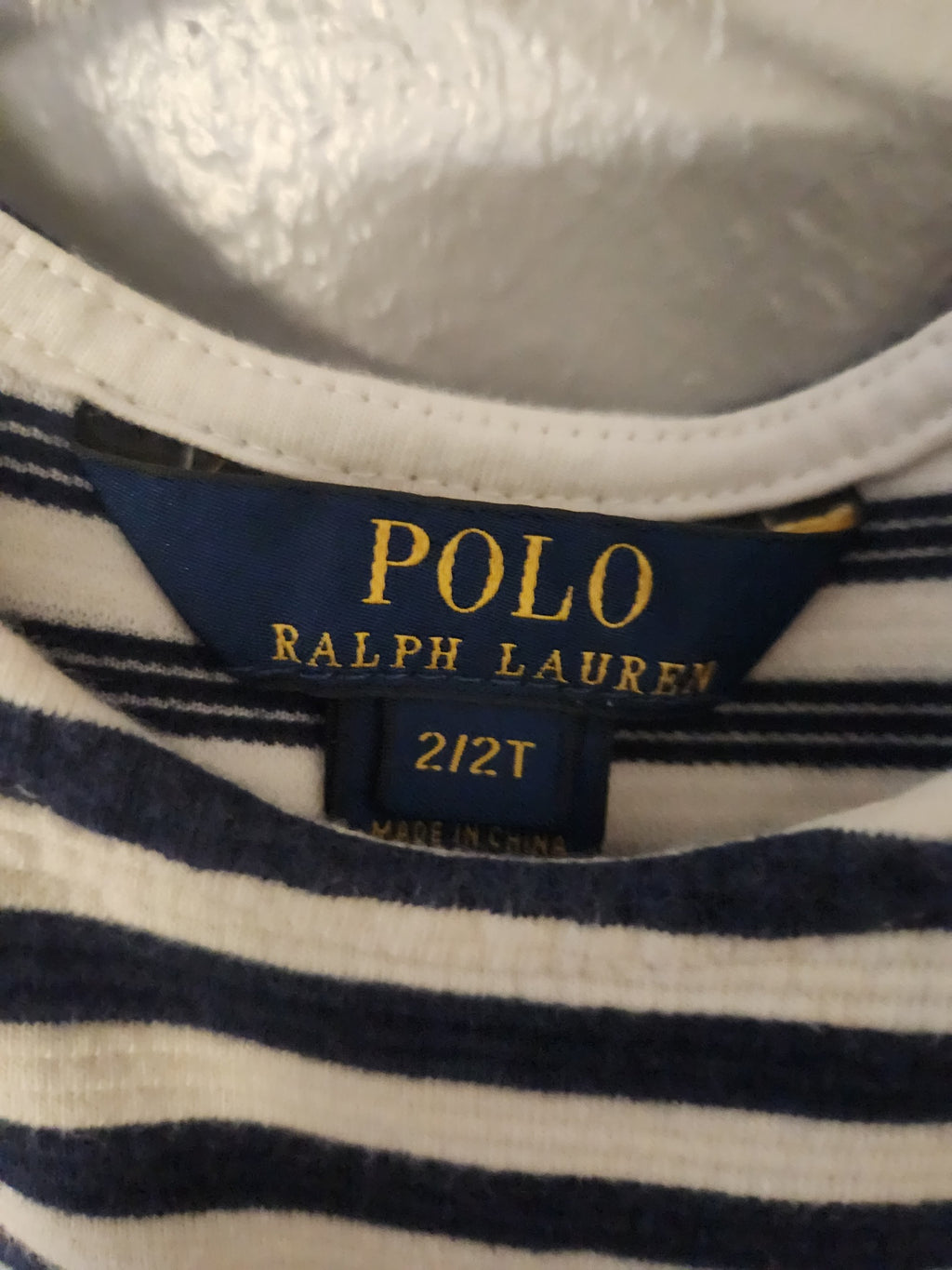 * Polo Ralph Lauren Navy & White Striped Dress, size 2T