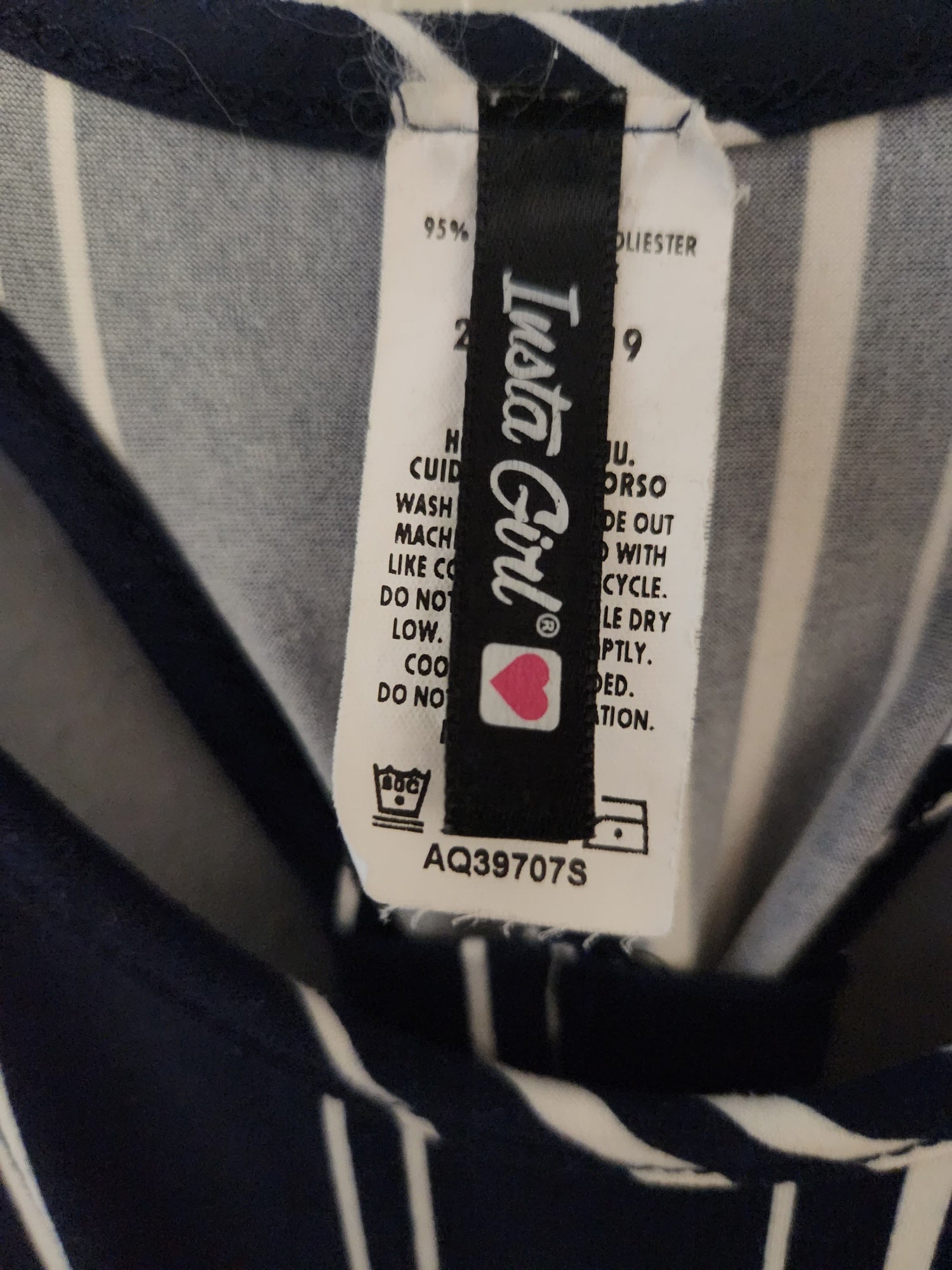 * INSTA GIRL TANK TOP NAVY W/ WHITE STRIPED SUMMER DRESS, SIZE 7/8