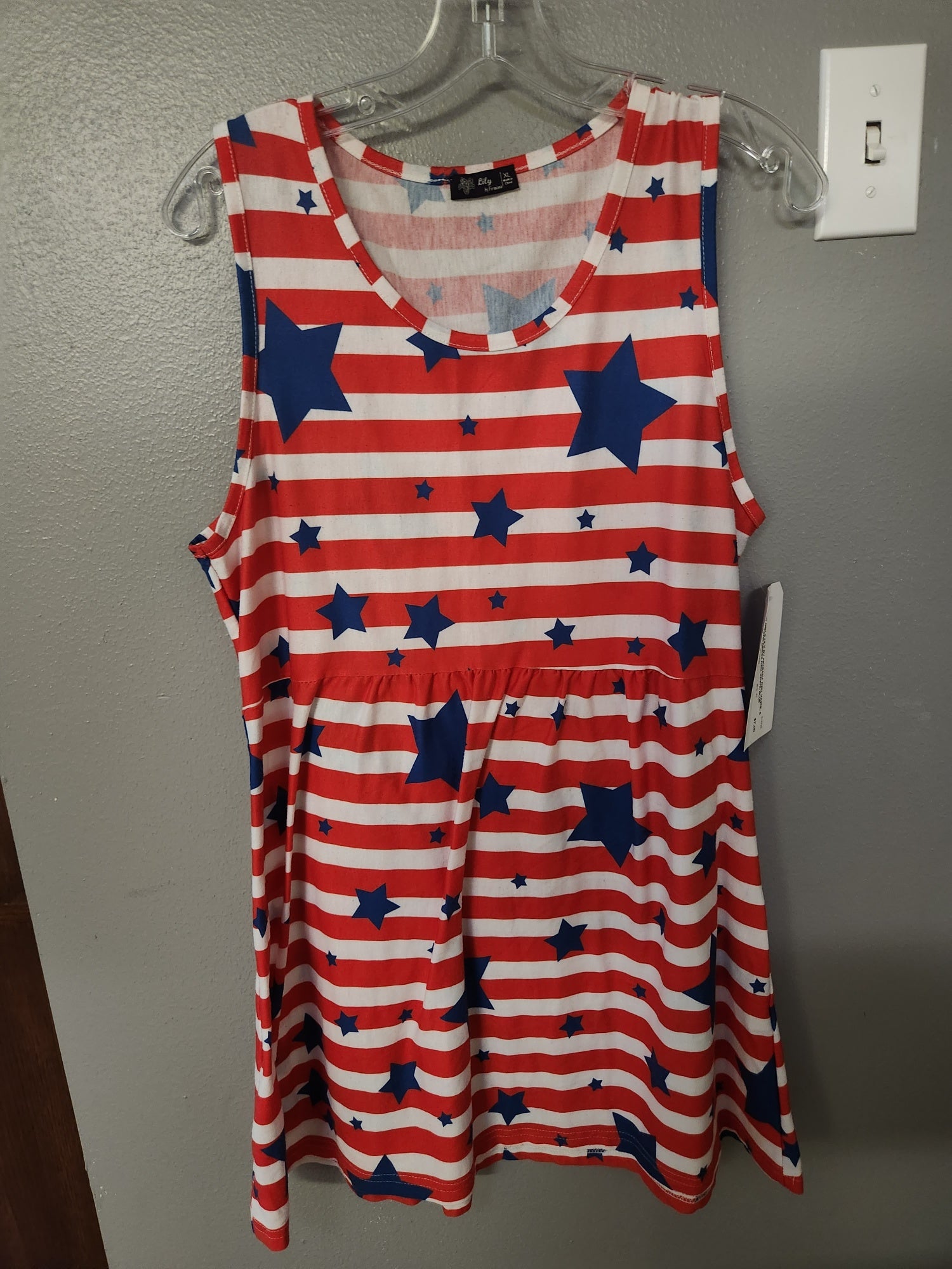 * LILY BY FIRMIANA PATRIOTIC TANK TOP SUMMER DRESS, SIZE 18