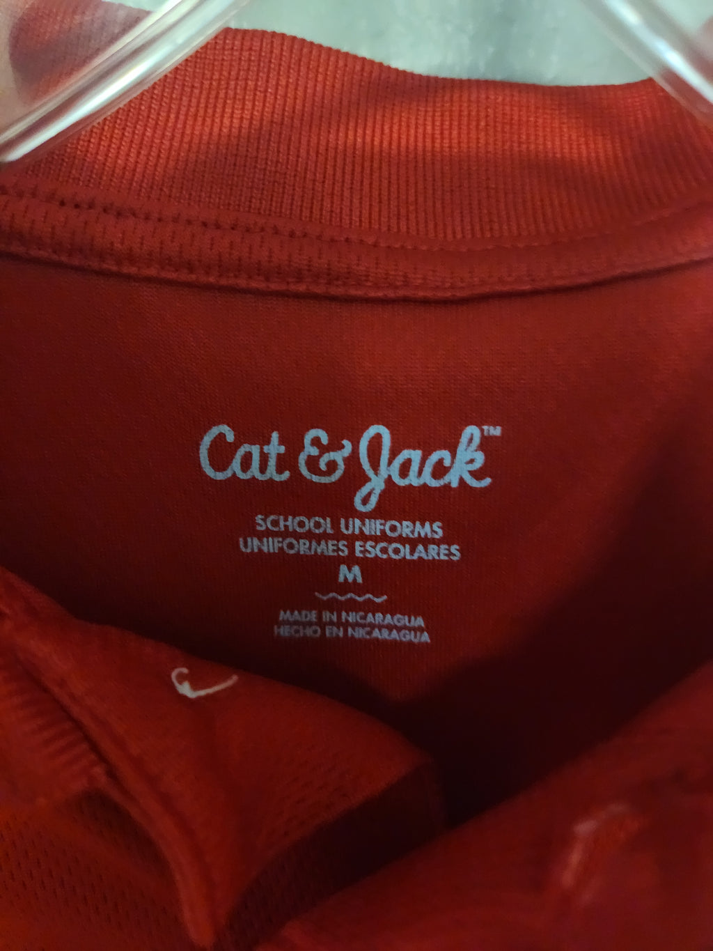 * CAT & JACK BOYS' RED S/S POLO, SIZE 7/8