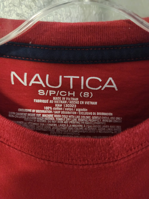* BOYS NAUTICA RED S/S TSHIRT, SIZE 8