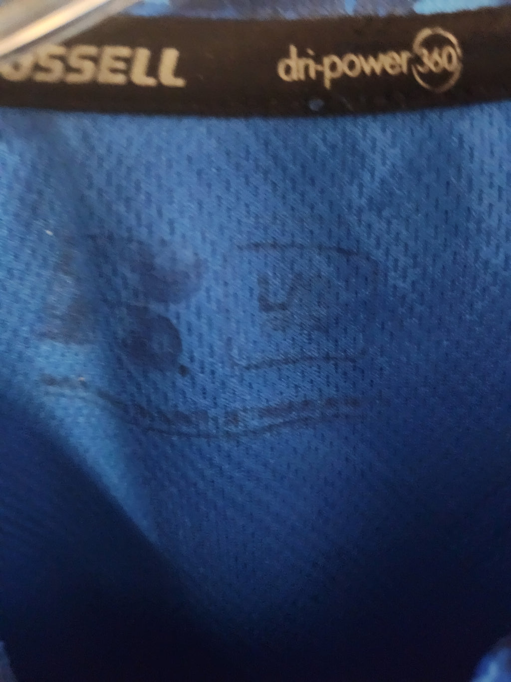 * RUSSELL BLUE ATHLETIC SHIRT, SIZE 10/12