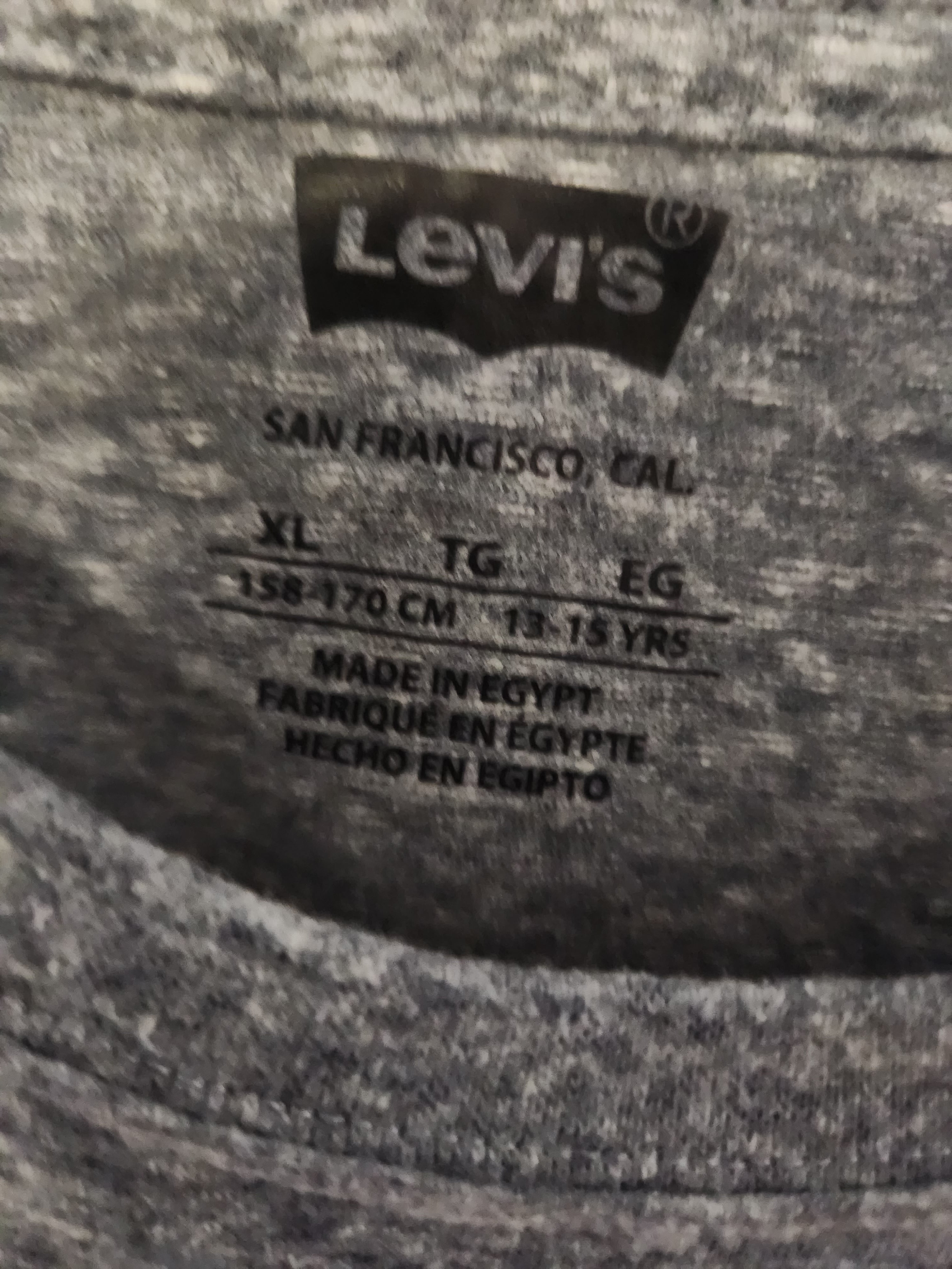 * L/S LEVI TEE WITH RED, WHITE, BLUE GRAPHIC, SIZE 14