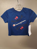 * CHAMPION BLUE BASEBALL T-SHIRT, SIZE 18MOS.