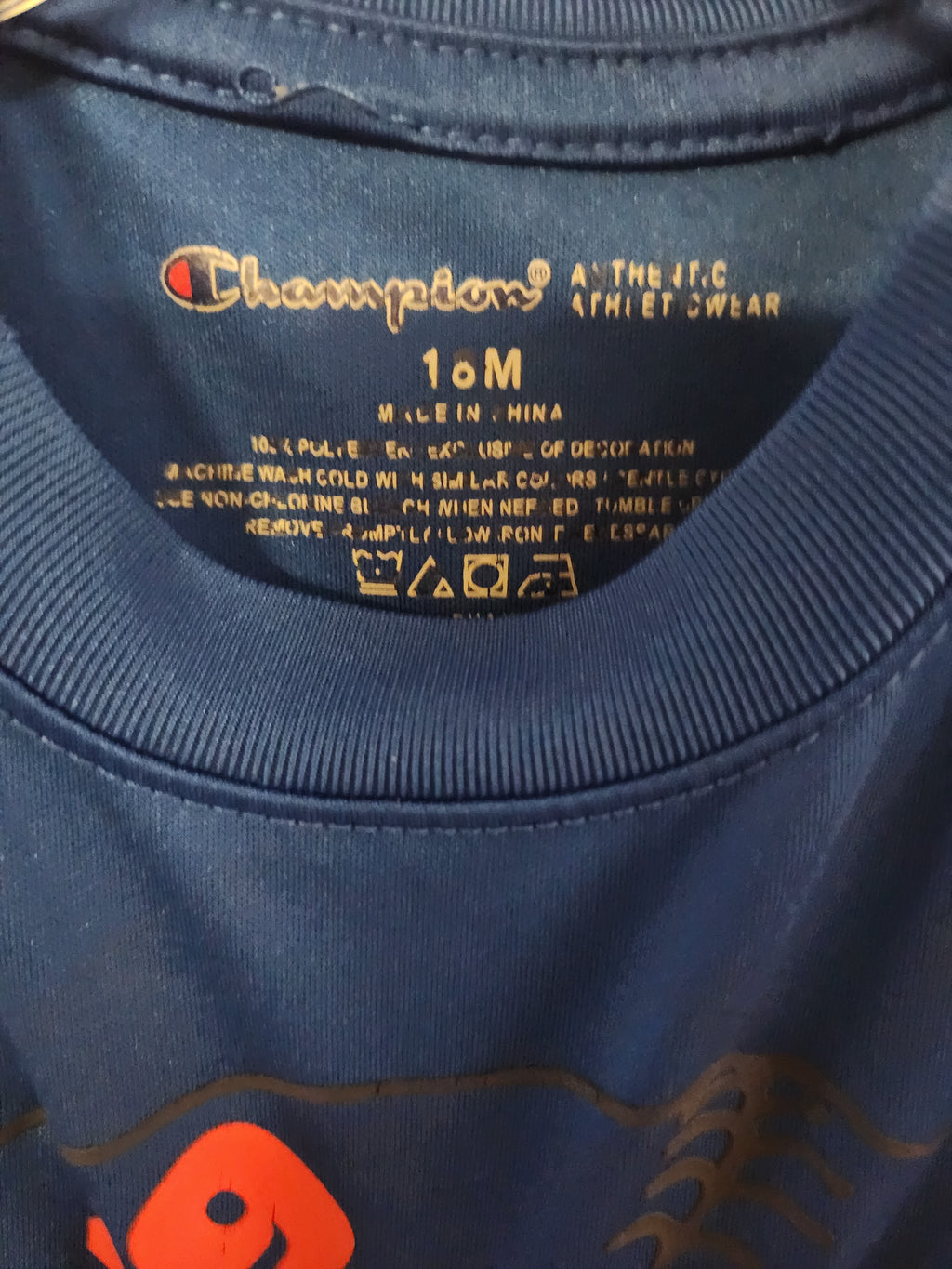 * CHAMPION BLUE BASEBALL T-SHIRT, SIZE 18MOS.