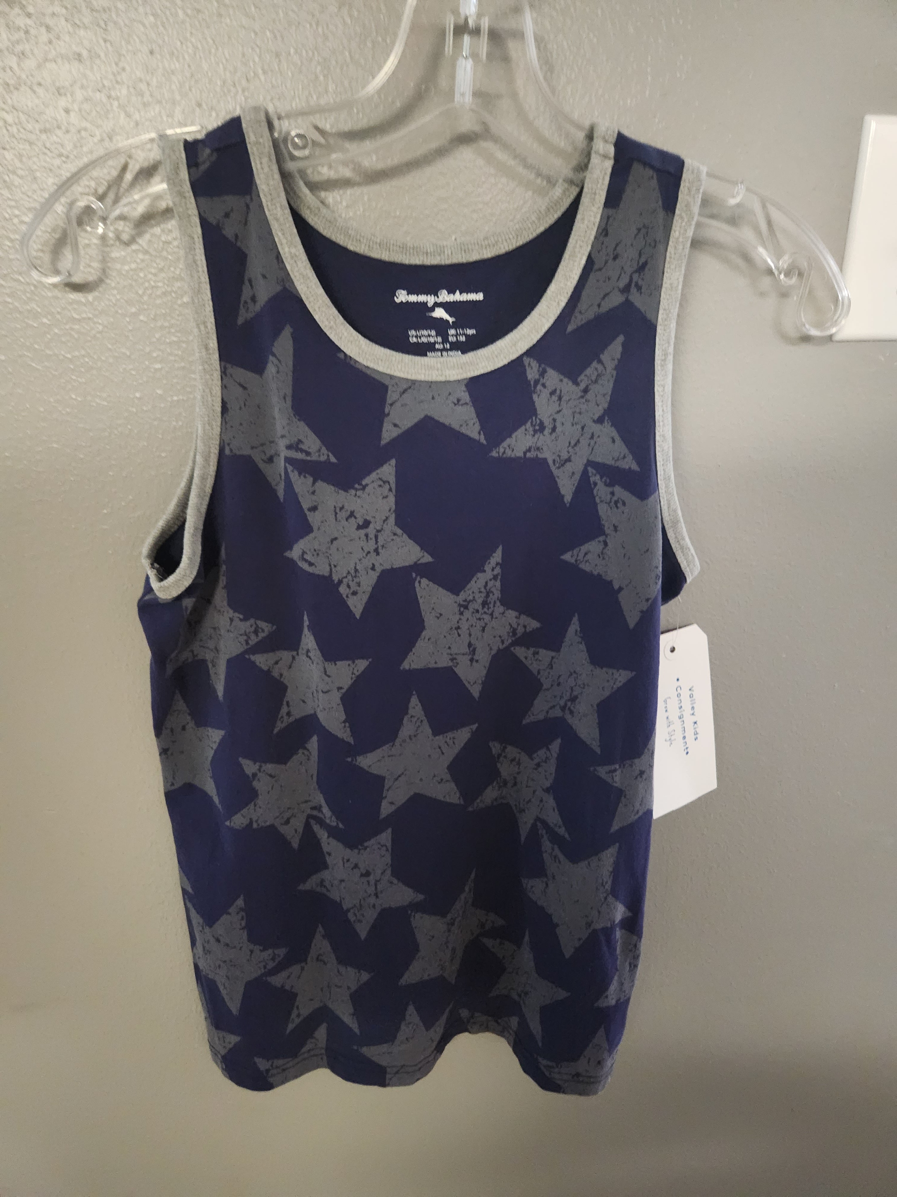 * TOMMY BAHAMA NAVY TANK WITH STAR PATTERN, SIZE 10/12