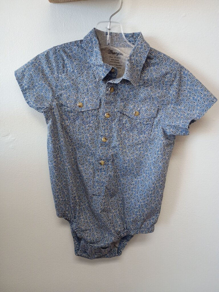 Wrangler Boys' Paisley Print Short Sleeve Onesie Shirt