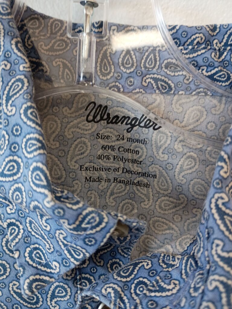 Wrangler Boys' Paisley Print Short Sleeve Onesie Shirt