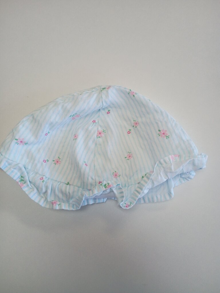 Baby Essentials Blue Striped Hat with Flowers