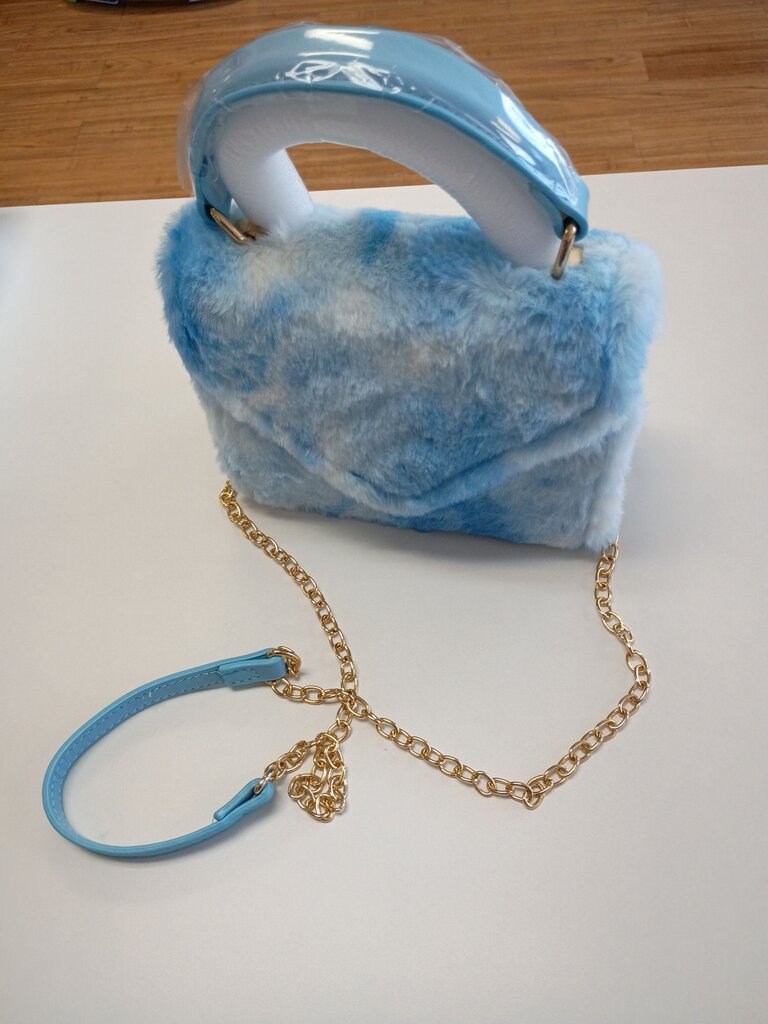 Blue Plush Handbag