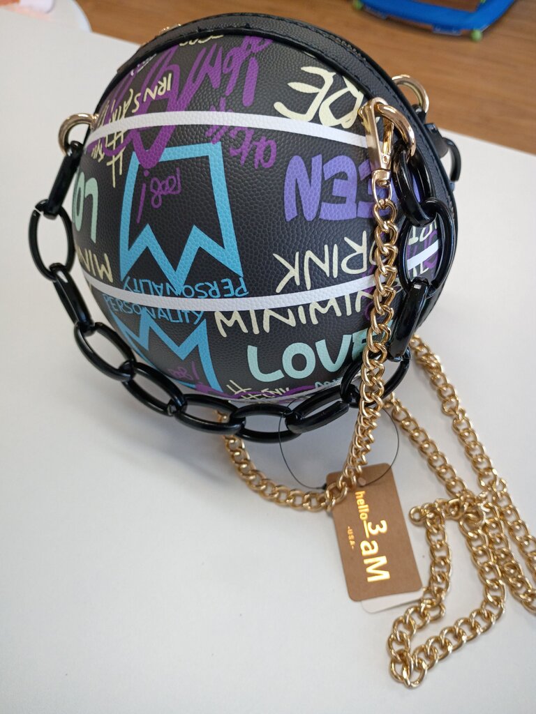 Graffiti Print Mini Basketball Purse