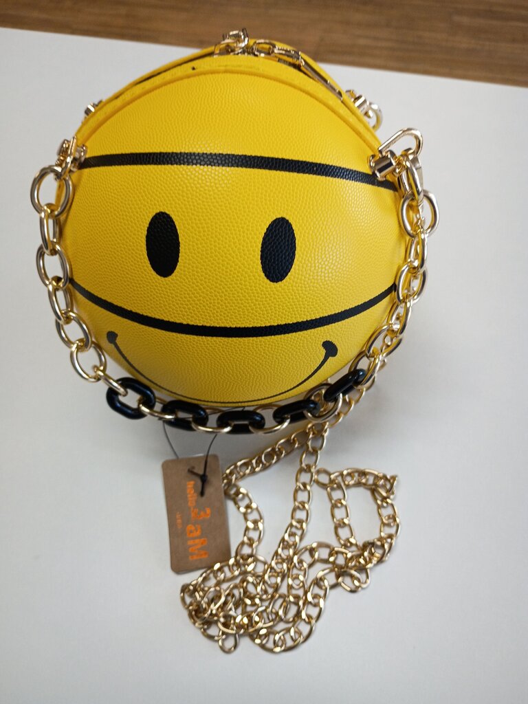 Yellow Smiley Basketball Purse