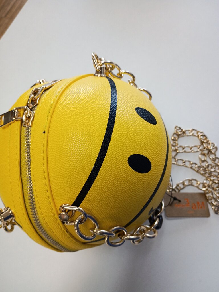 Yellow Smiley Basketball Purse