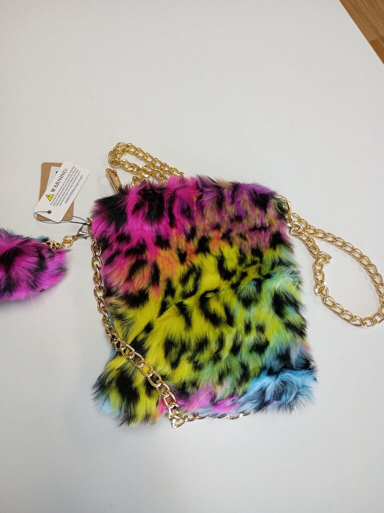 Faux Fur Colorful Crossbody Bag