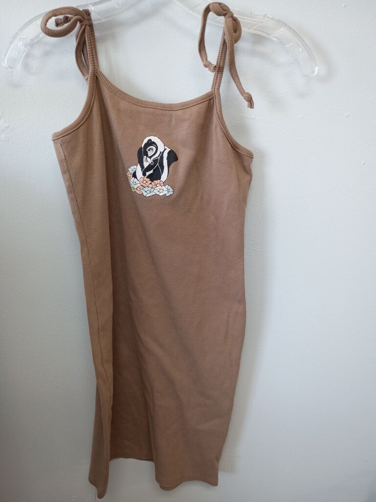 Disney Girls' Brown Dress with Floral Dog Design