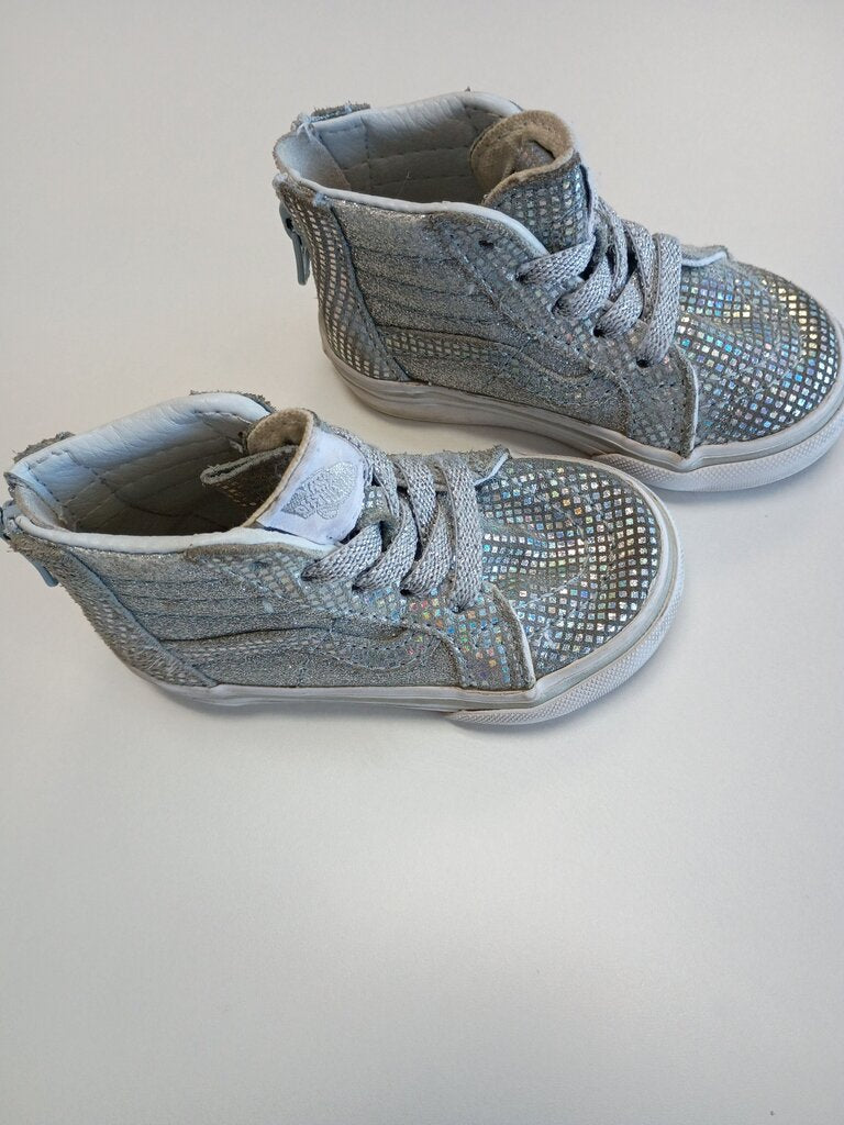Vans Silver Glitter High-Top Sneakers