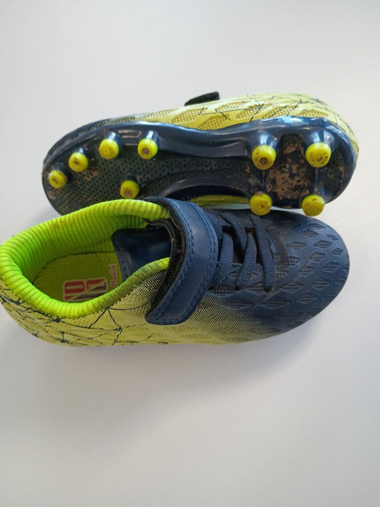 Youth Soccer Cleats Yellow and Navy Blue Size 8