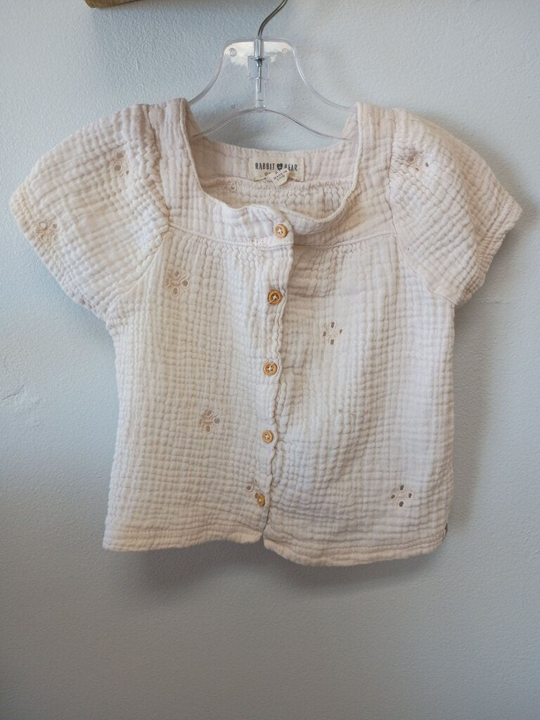 Rabbit Bear Button-Up Top