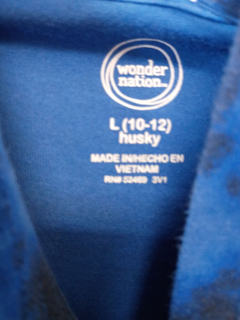 Wonder Nation Boys' Blue Tie-Dye Hoodie T-Shirt - Husky