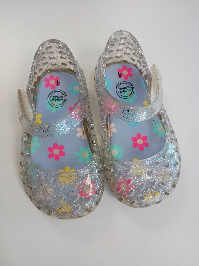 Wonder Nation Girls' Clear Sparkly Jelly Shoes