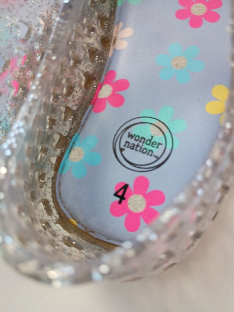 Wonder Nation Girls' Clear Sparkly Jelly Shoes