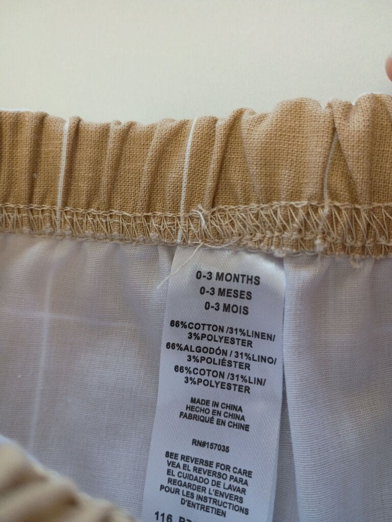 Tan Checked Infant Shorts