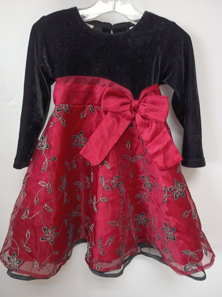 Black and Red Christmas Dress for Little Girls