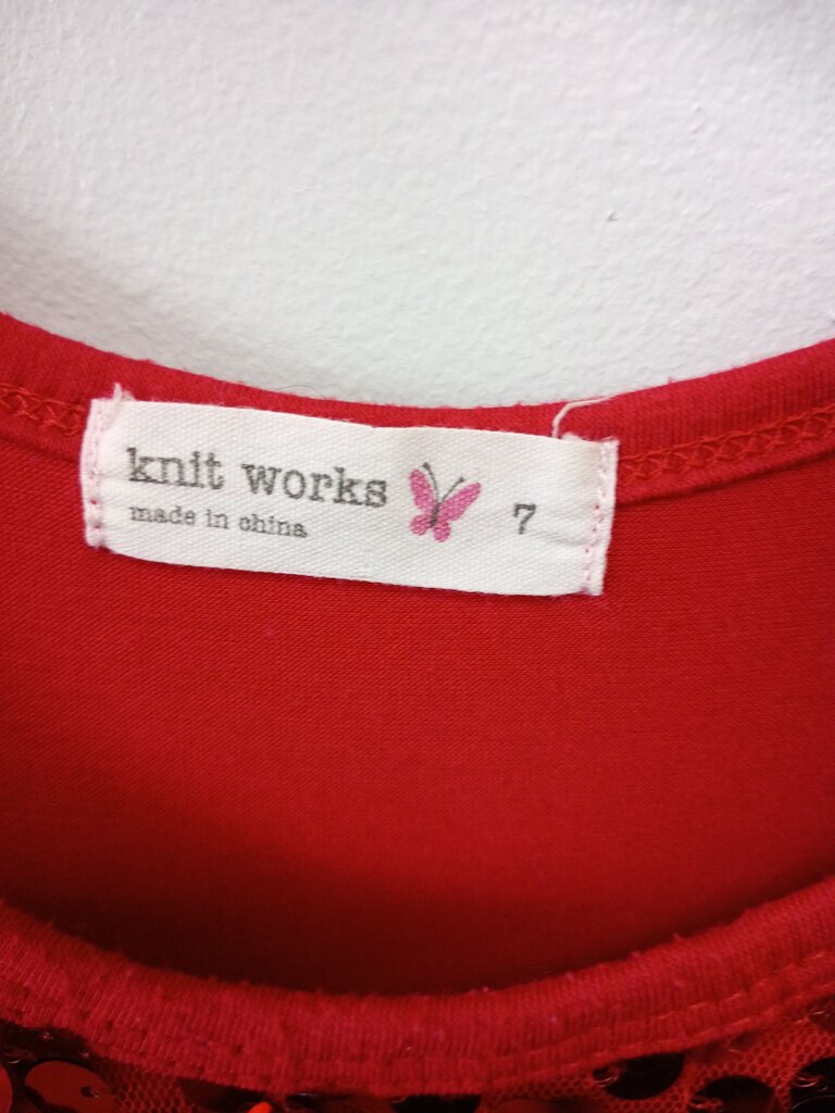 Red Sequin Dress by Knit Works, SZ 7