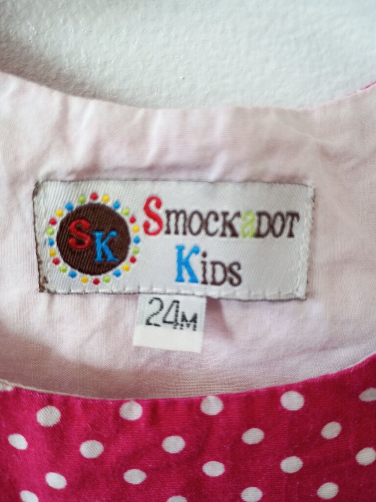 Smockadot Kids Pink Polka Dot Dress