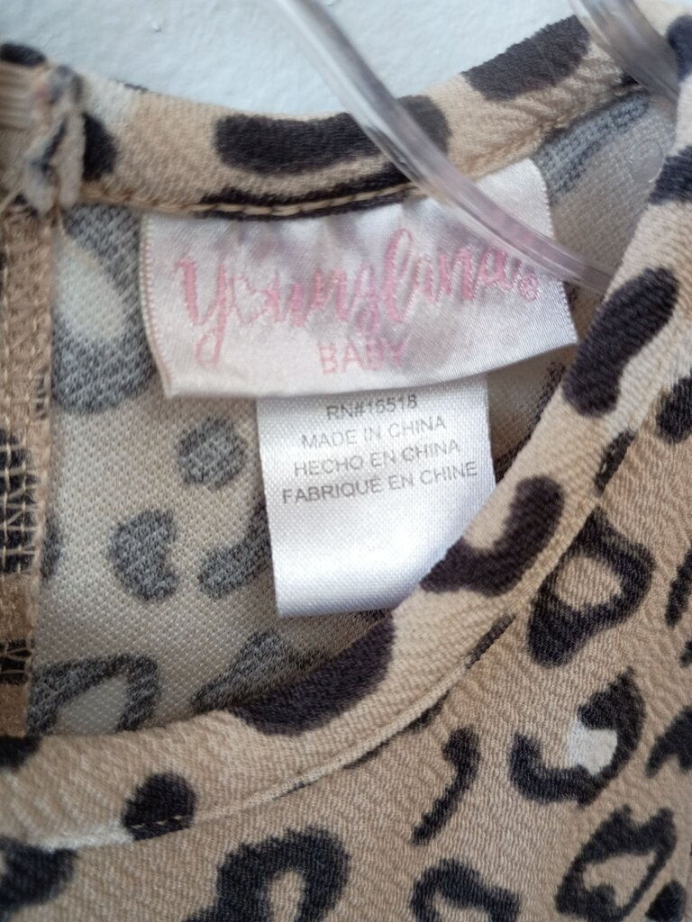 Youngland Baby Leopard Print Dress with Heart Pockets