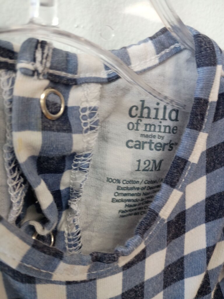 Child of Mine by Carter's Navy Gingham Sleeveless Dress