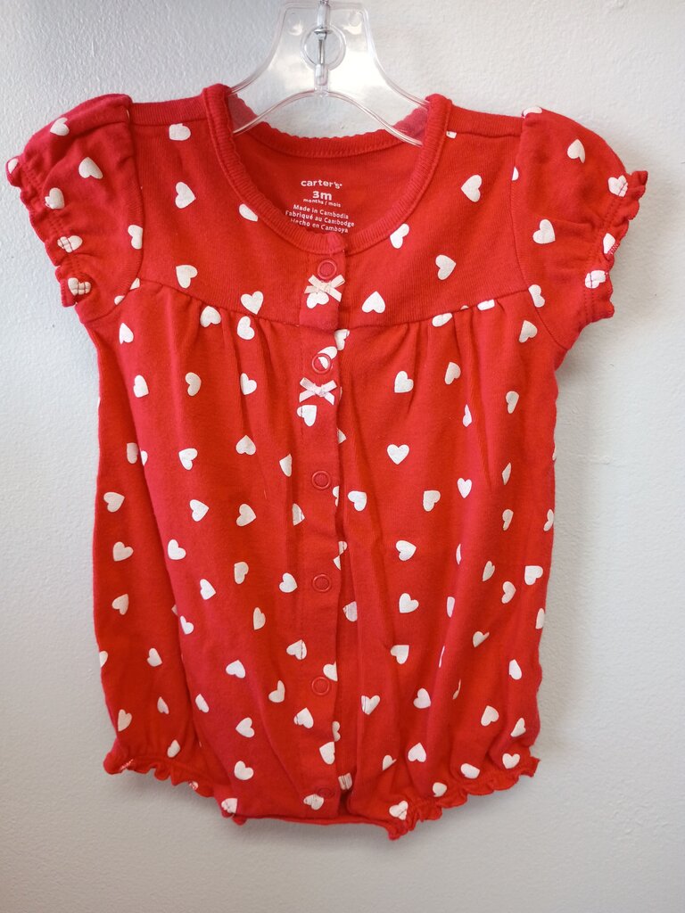 Carter's Red Heart Print Baby Romper