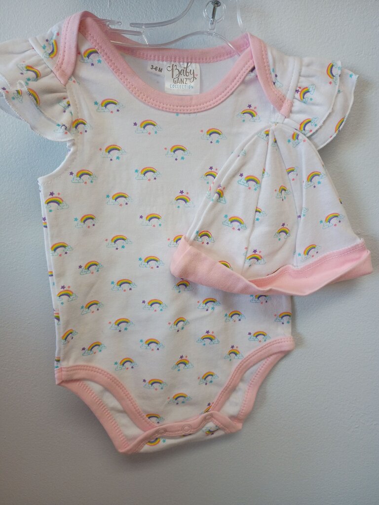 Baby Ganz Collection Rainbow Onesie with Hat