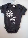Black Infant Onesie with White Flower