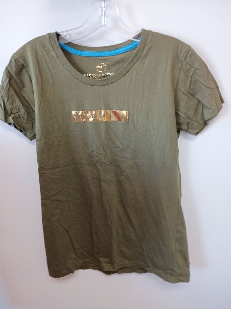 Mermaidful Girls' Olive Green T-Shirt