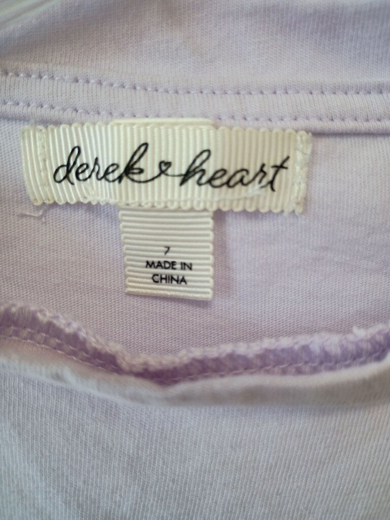 Derek Heart Purple Flower Graphic T-Shirt