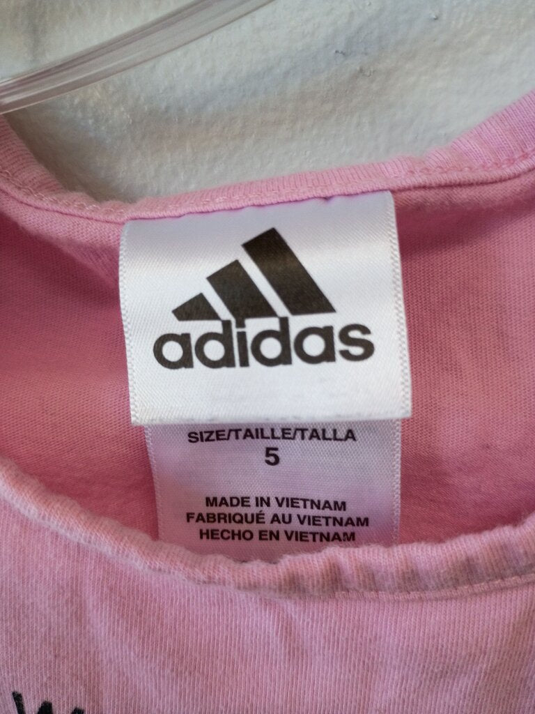 Adidas Pink Graphic T-Shirt Size 5