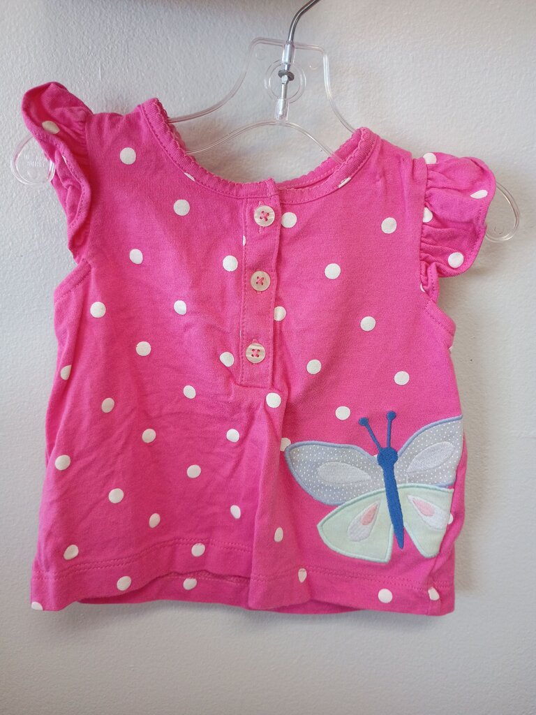 Carter's Pink Polka Dot Top with Butterfly