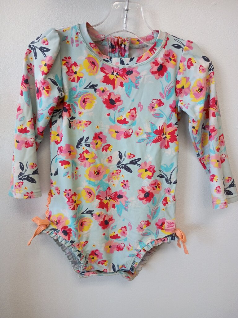 Girls Floral Long Sleeve Swimsuit